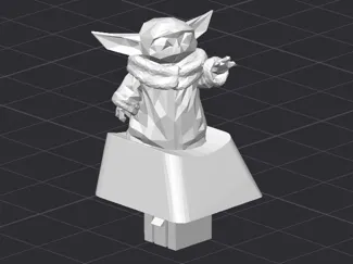 Membrane Keyboard Keycap Low Poly Baby Yoda