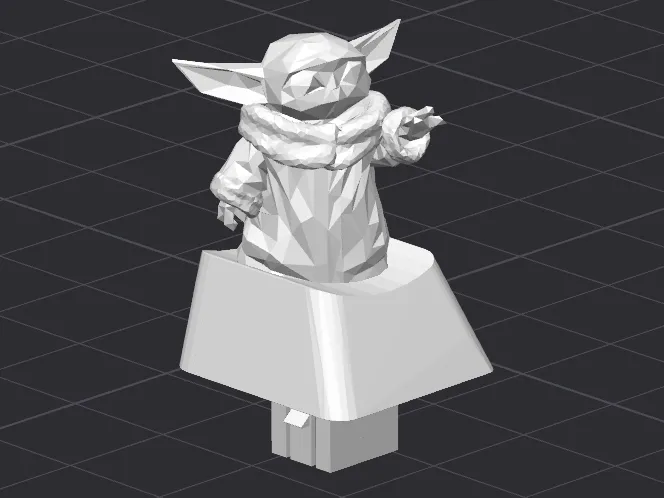 Membrane Keyboard Keycap Low Poly Baby Yoda