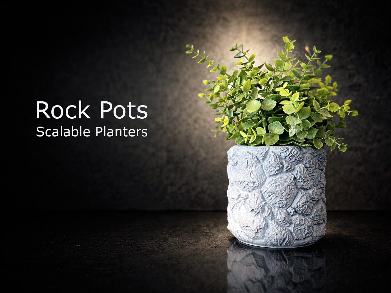 Rock Pot – Scalable Stone Planter (Cylinder)