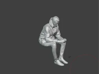 sitting man miniature sclae m=1:100