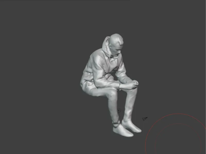 sitting man miniature sclae m=1:100