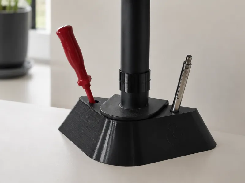 50 mm Monitor Arm Riser with Dual Pen Holders