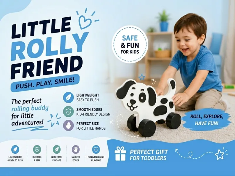 Perro infantil con ruedas funcionales