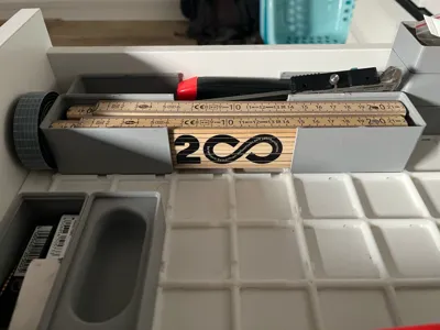 Gridfinity Split Bin 1x4x6u for A1 Mini, Ruler
