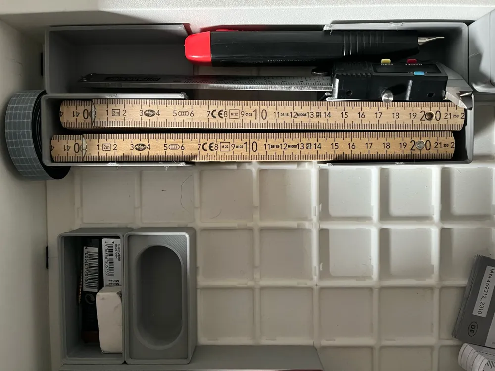 Gridfinity Split Bin 1x4x6u for A1 Mini, Ruler by BastlWorks - MakerWorld
