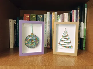 Christmas Frame With Tree and Ornament