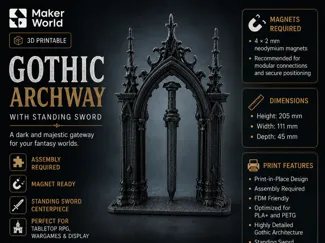 GOTHIC ARCHWAY WITH SUSPENDED SWORD