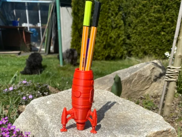 Retro Rocket Pen Holder