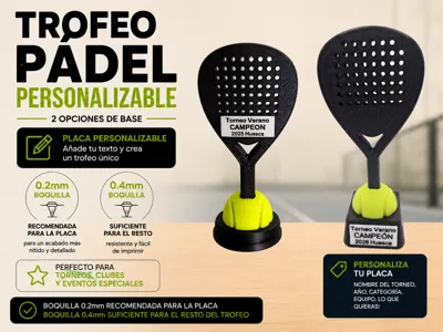 Customizable Padel Trophy
