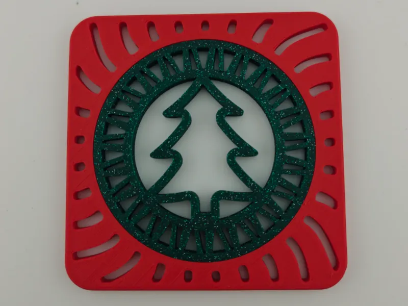 Coaster square christmas tree hollow