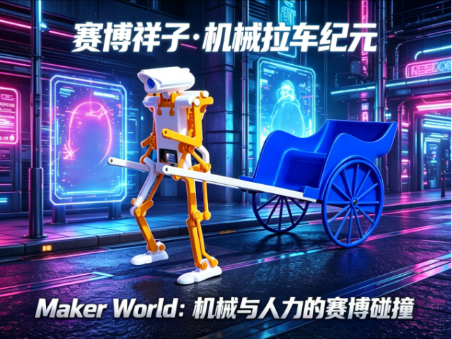 双足行走机构（模拟真人跑步姿态机器人    赛博朋克风格 可动机械结构）