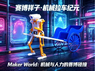 Bipedal Walking Mechanism (Robot Simulating Human Running Posture, Cyberpunk Style, Articulated Mechanical Structure)