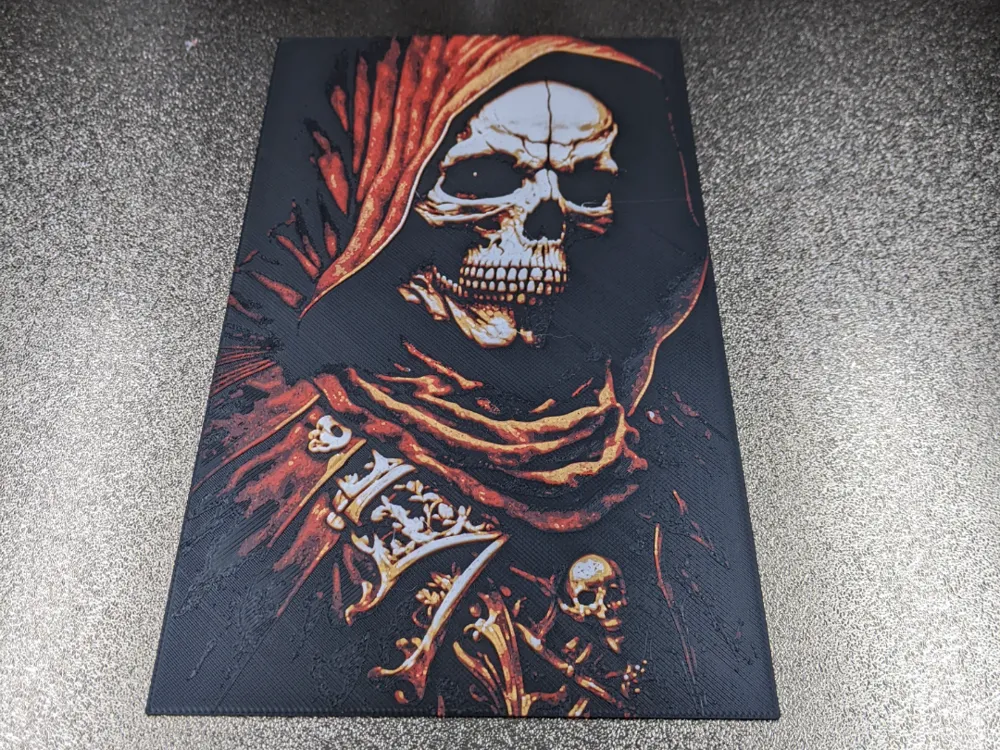 Robed Skull HueForge with frame by ogre56 MakerWorld: Download Free 3D ...