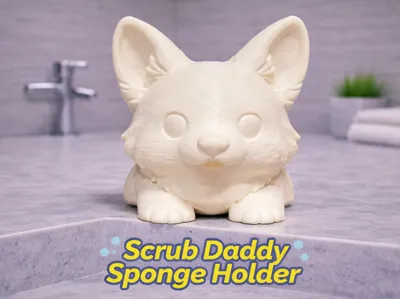 Cody the Corgi Scrub Daddy Holder - Free 3D Print Model - MakerWorld