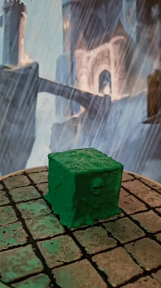 Figurine de cube gélatineux D&D (généré par IA)