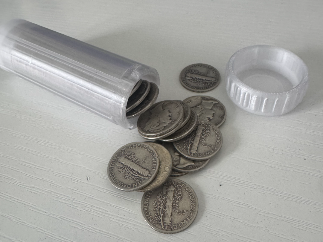 Dime Coin Roll Locking Container