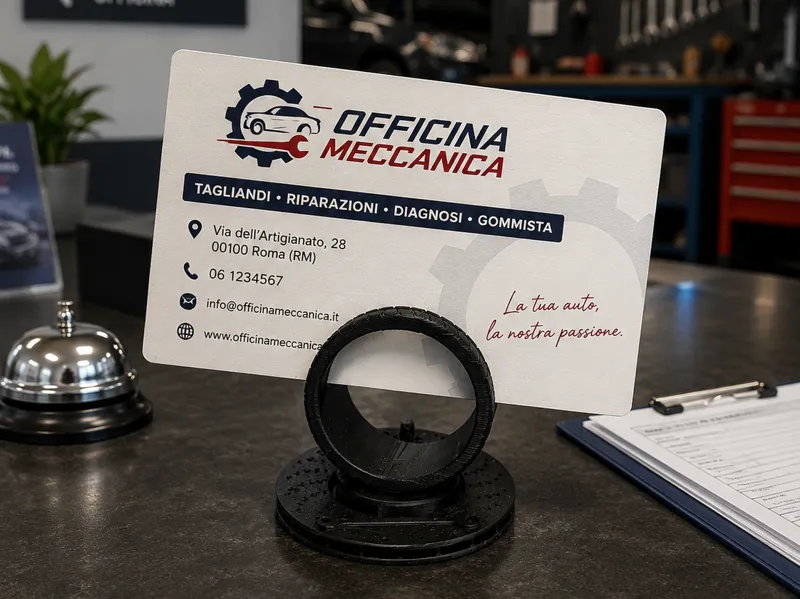 Portabiglietti da visita per officina meccanica