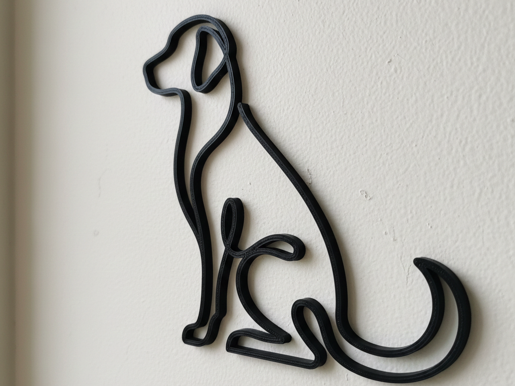 Minimalist Dog Silhouette – One-Line Wall Art