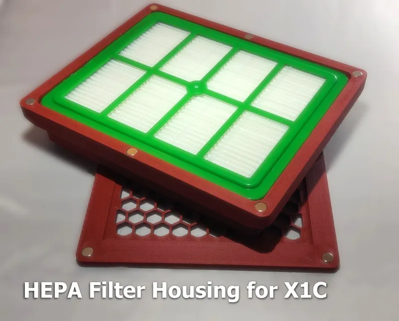 Hepa filter housing for X1C using 6x3 magnets (no supports)