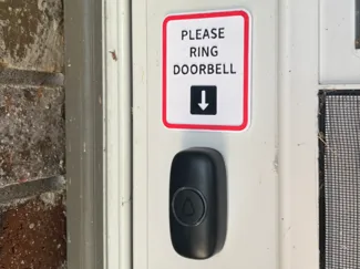 Please Ring Doorbell Sign with Arrow
