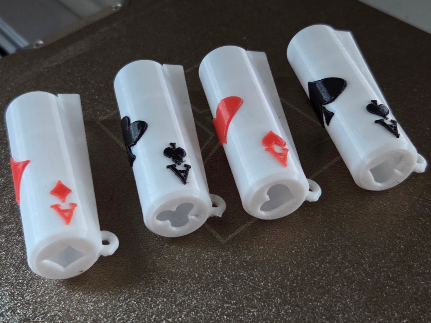 Clipper lighter case/keychain - 4 aces