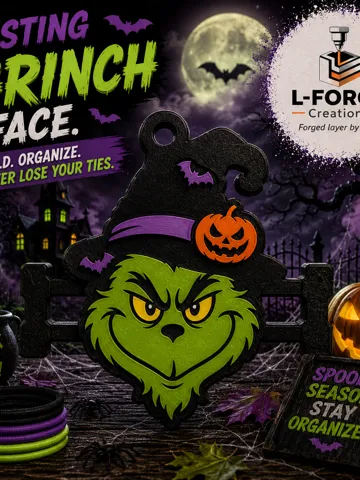 Accesorio para sujetar ligas de cabello: Halloween Grinch Hair Tie Holder Keychain — vista de referencia 2