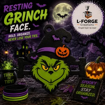 Accesorio para sujetar ligas de cabello: Halloween Grinch Hair Tie Holder Keychain — vista de referencia 3