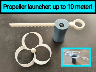 Flying propeller launcher toy