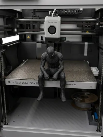 Estante o repisa: Figura de Spiderman negro triste en una repisa — vista de referencia 4