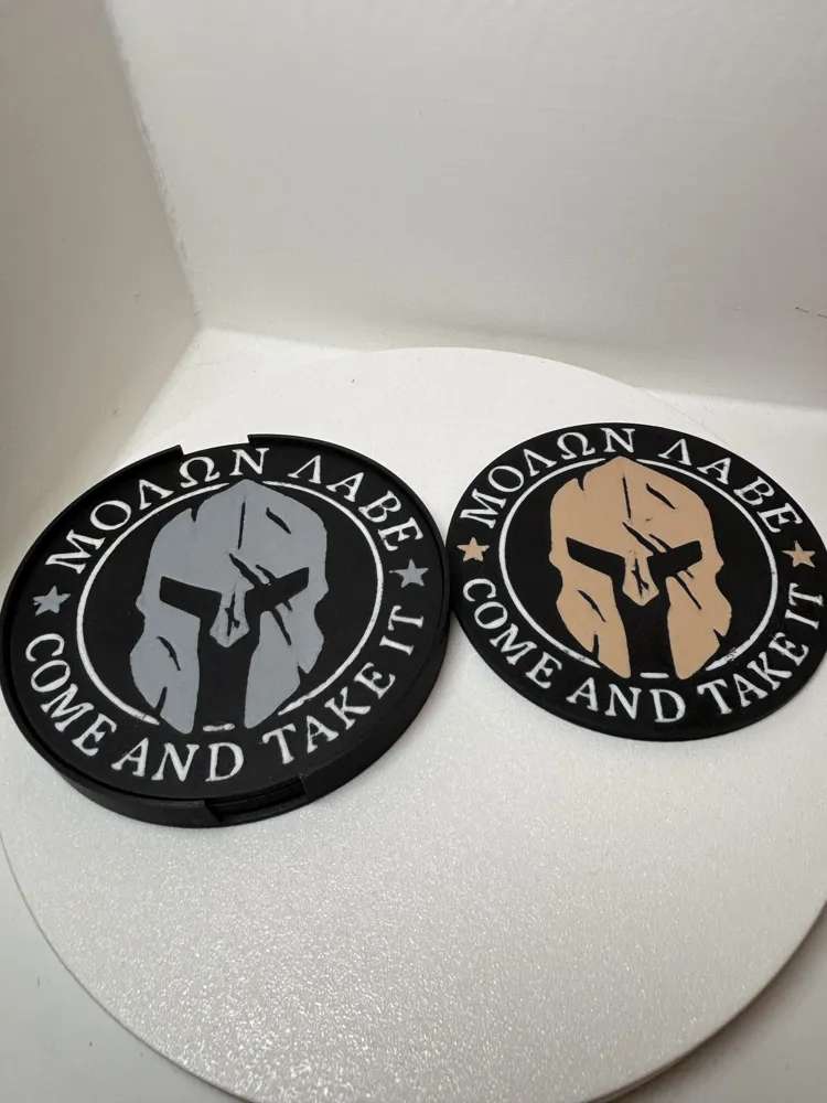 Molon Labe Spartan Coaster Set - Free 3D Print Model - MakerWorld