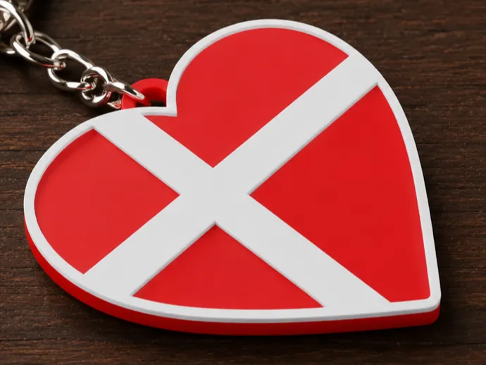 Denmark Flag - Heart Shaped