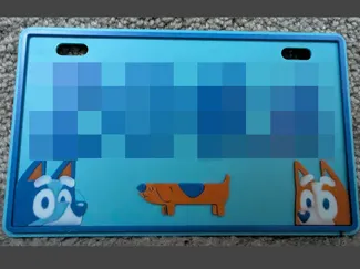 Bluey Bike License Plate