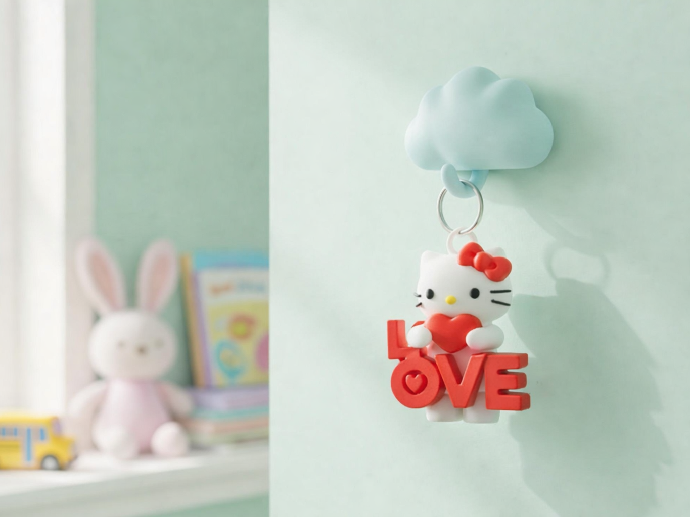 Hello Kitty Love Keychain-Hobbyist 3D Print Model
