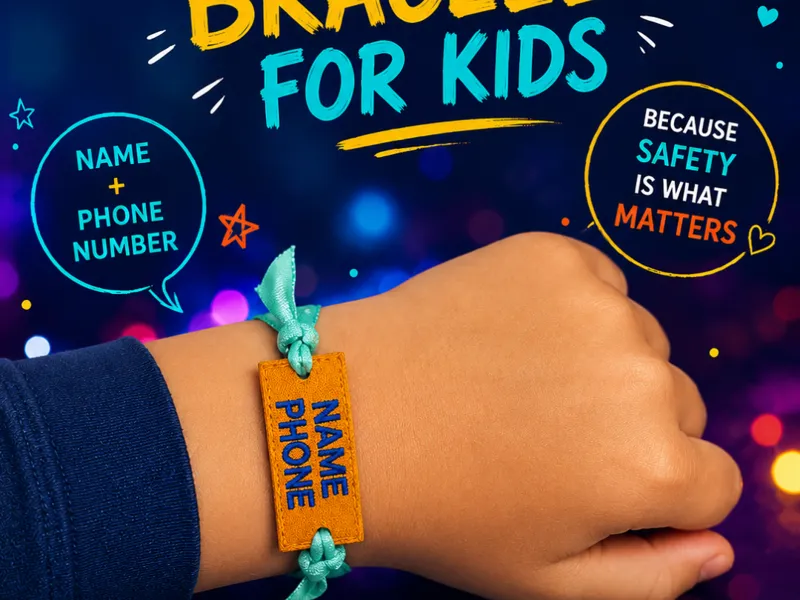 Safety Kids bracelet custom text