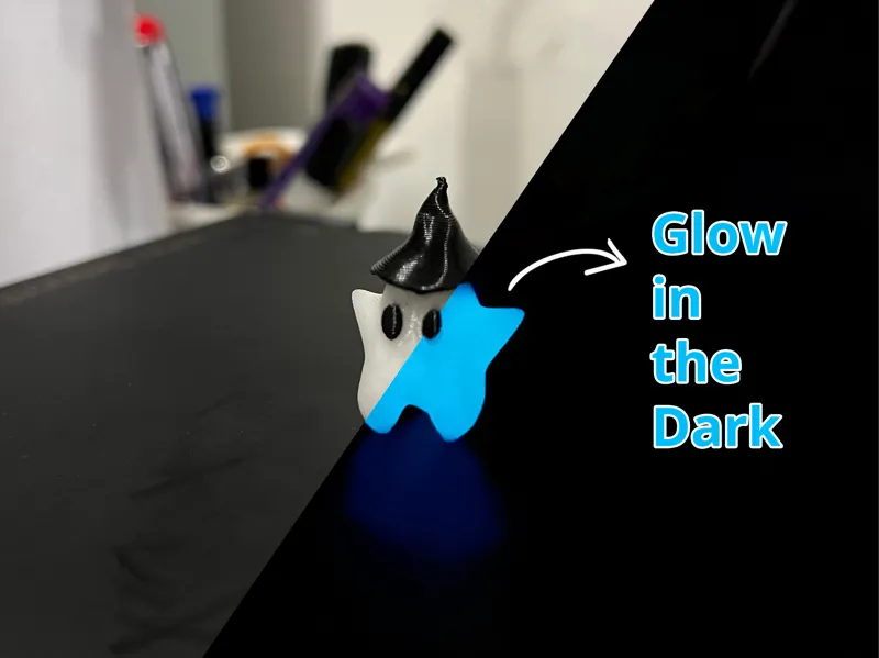 Cute Ghost with Witch Hat (Glow in the Dark)
