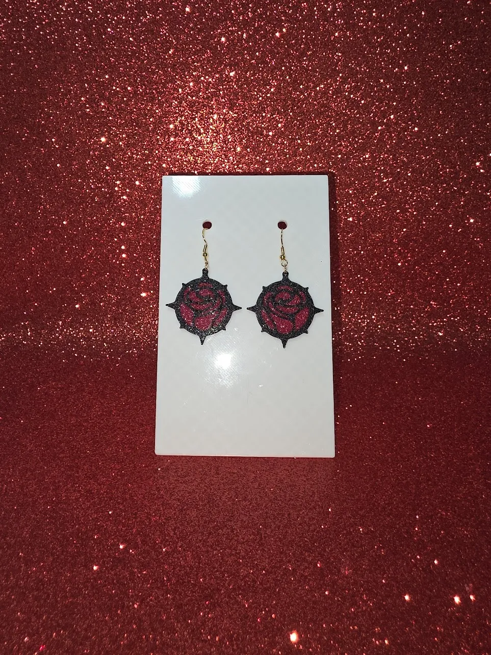Compass rose earrings view 2