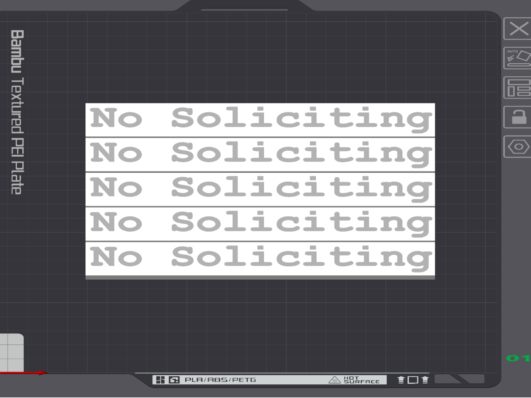 No Soliciting Sign Single-Color Engrave Paint Fill