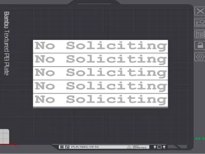 No Soliciting Sign Single-Color Engrave Paint Fill