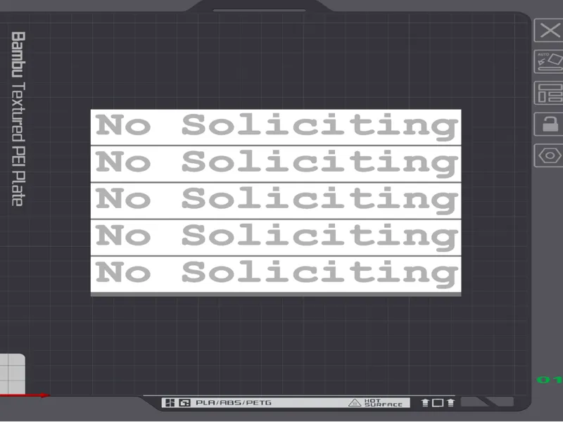 No Soliciting Sign Single-Color Engrave Paint Fill