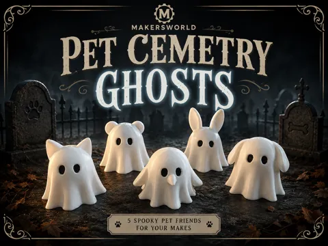 Figura decorativa: Pet Cemetery Ghost figures — referencia de MakerWorld
