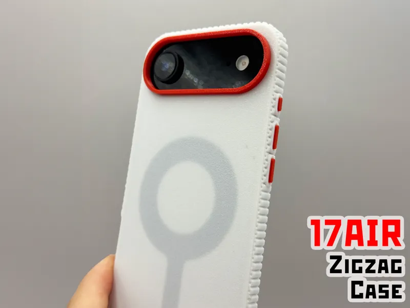 iPhone 17 Air Zigzag Case Customizable Button