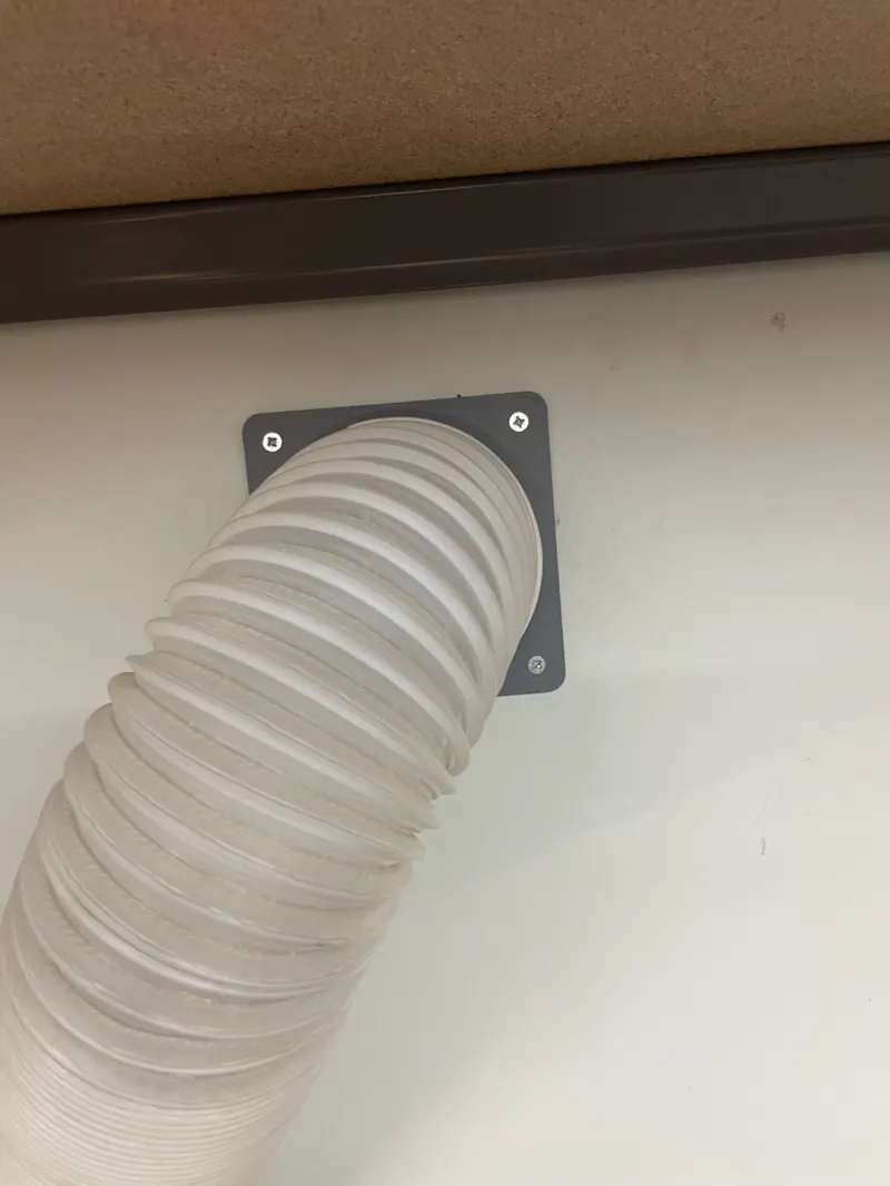 Wall mounted cover plate for 4" or 100mm ventilation ducting