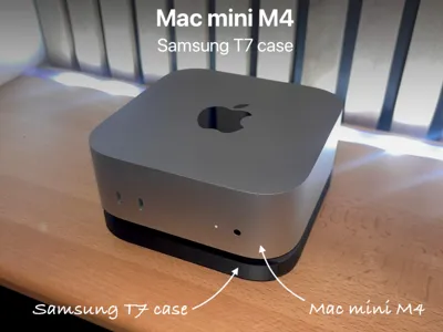 Mac mini M4 - Stackable rack for Samsung T7 SSD