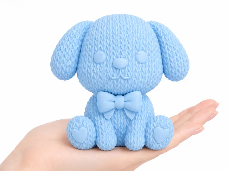 Adorable Knitted Puppy with Bow Tie @DUDU