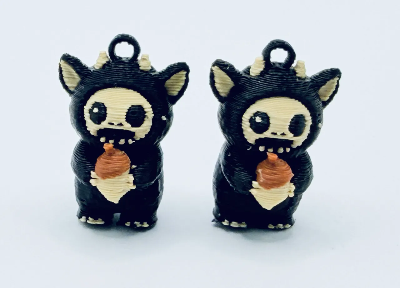 Spooky Cute Monster keychain & Earrings view 2