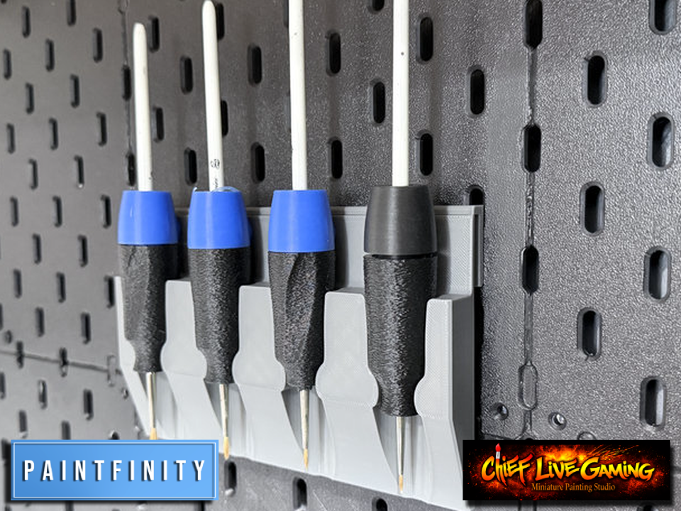 Ergonomic Paint Brush Grip Rack Gridfinity Skadis