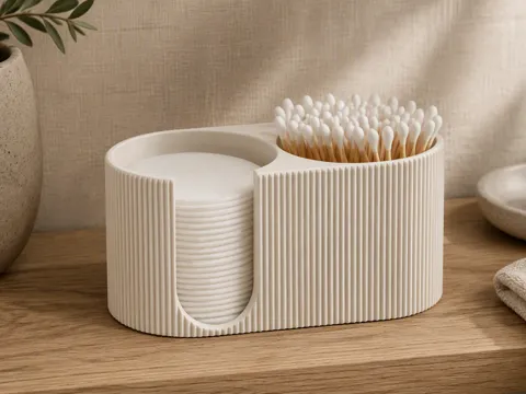 Organizador: Japandi Bathroom Organizer Q tips & Washing pads — referencia de MakerWorld