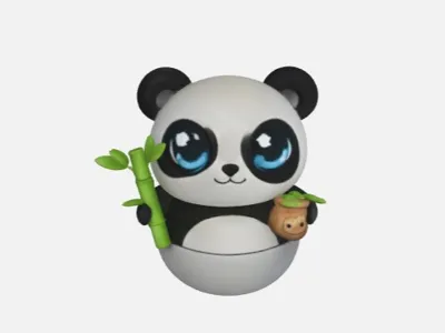 Panda Roly Poly Gif Roly Poly Bamboo-Panda - Free 3D Print Model - MakerWorld