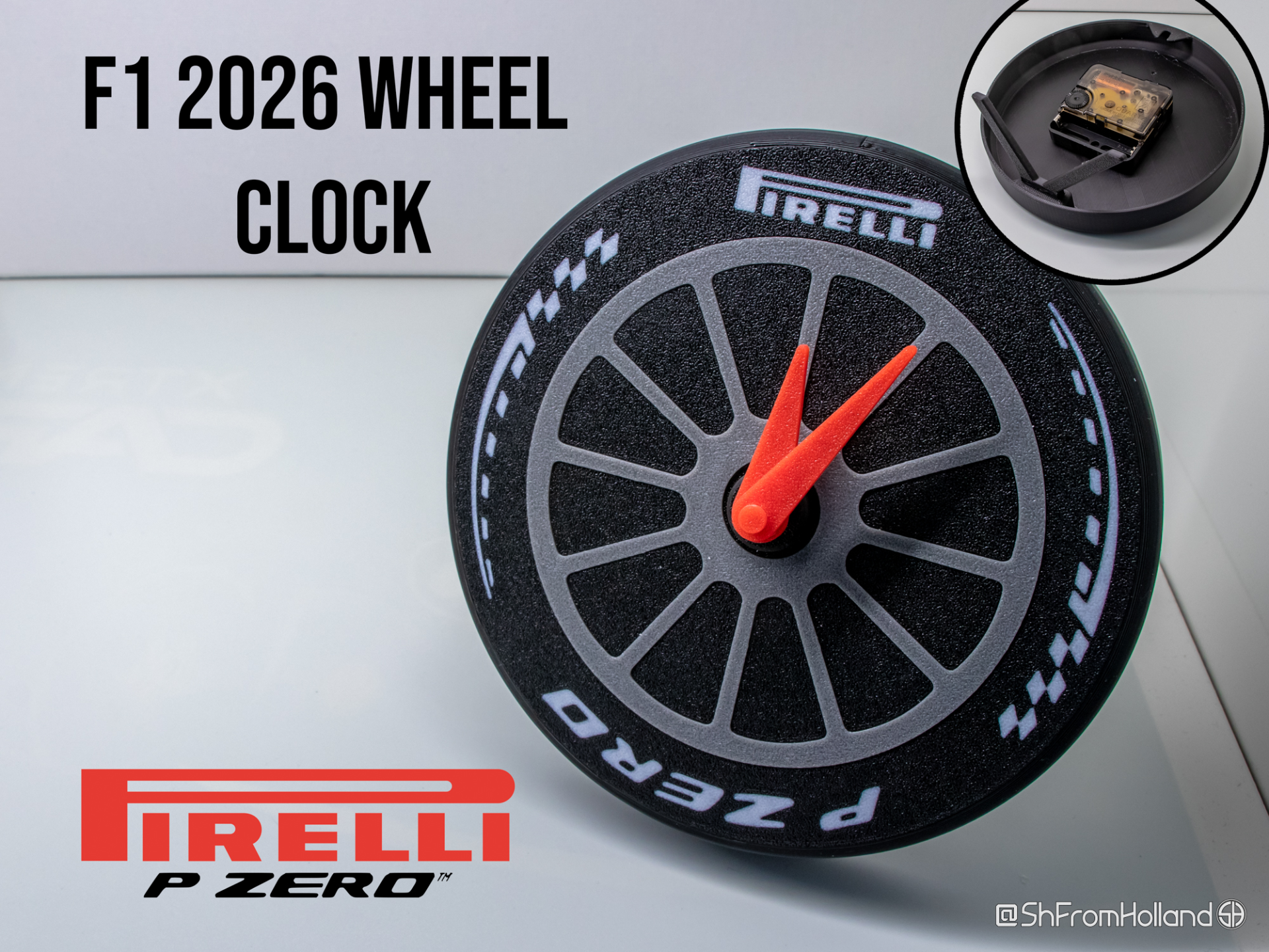 F1 2026 wheel clock - Pirelli P ZERO