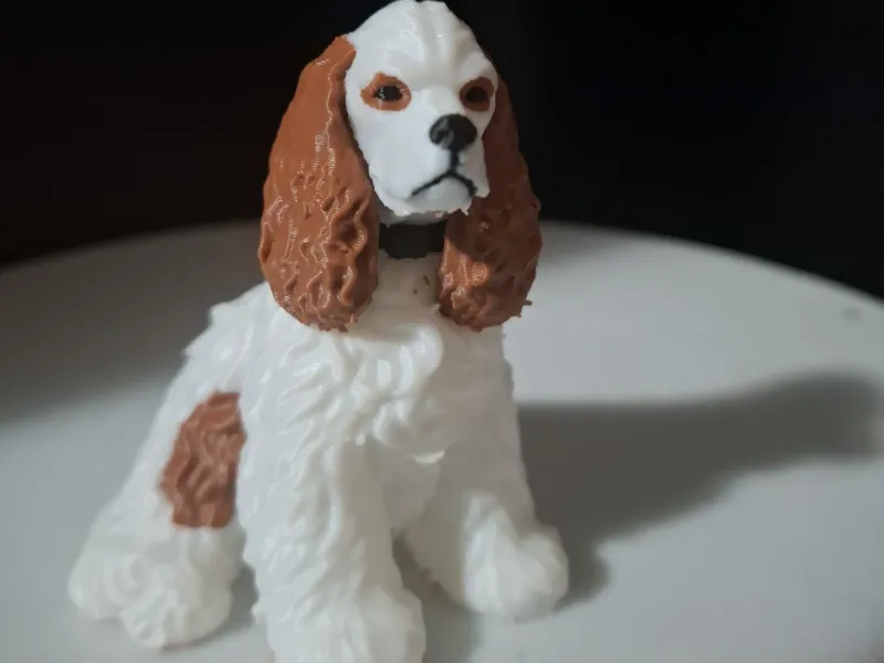 Eleganter Spaniel – Detailreiche mehrfarbige figur